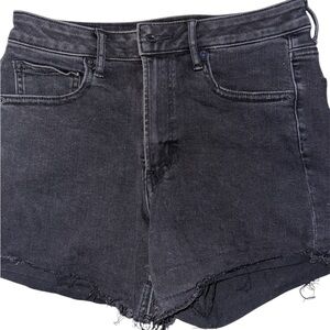 High Rise black denim shorts